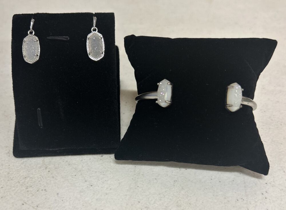 Kendra Scott Mother Of Pearl Sparkly Bracelet & Earrings